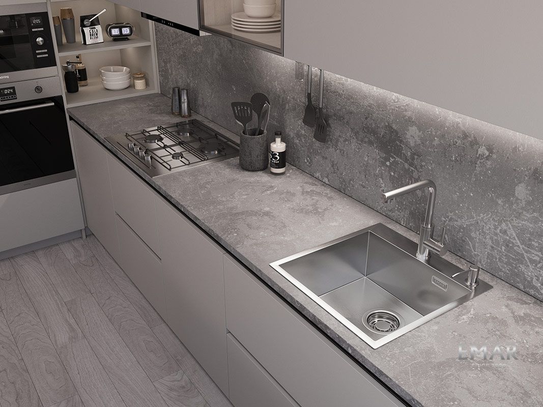 Приобрести emar кухонная мойка 50х50 см, сатин emb-117a pvd nano satine