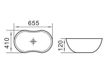 Приобрести раковина-чаша ceramalux 65 см n 9175