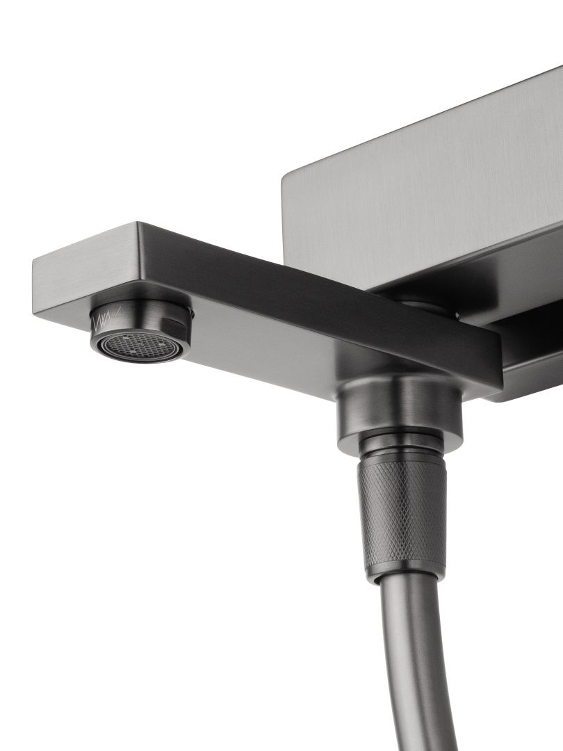 Приобрести смеситель для ванны с душем wonzon & woghand cube 2.0, темный графит (ww-88037068-bgm)