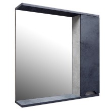 Loranto Зеркало-шкаф Florena 70 70х13.5 см правый, темный бетон (CS00090037)