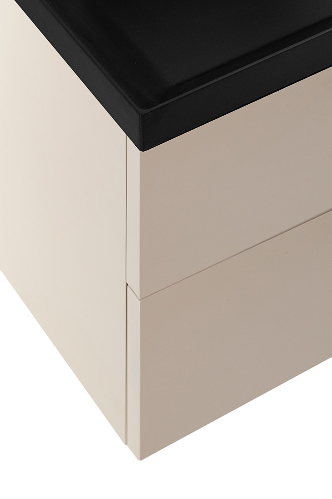 Приобрести belbagno тумба с раковиной marino 80 см, подвесная crema opaco, чёрная раковина