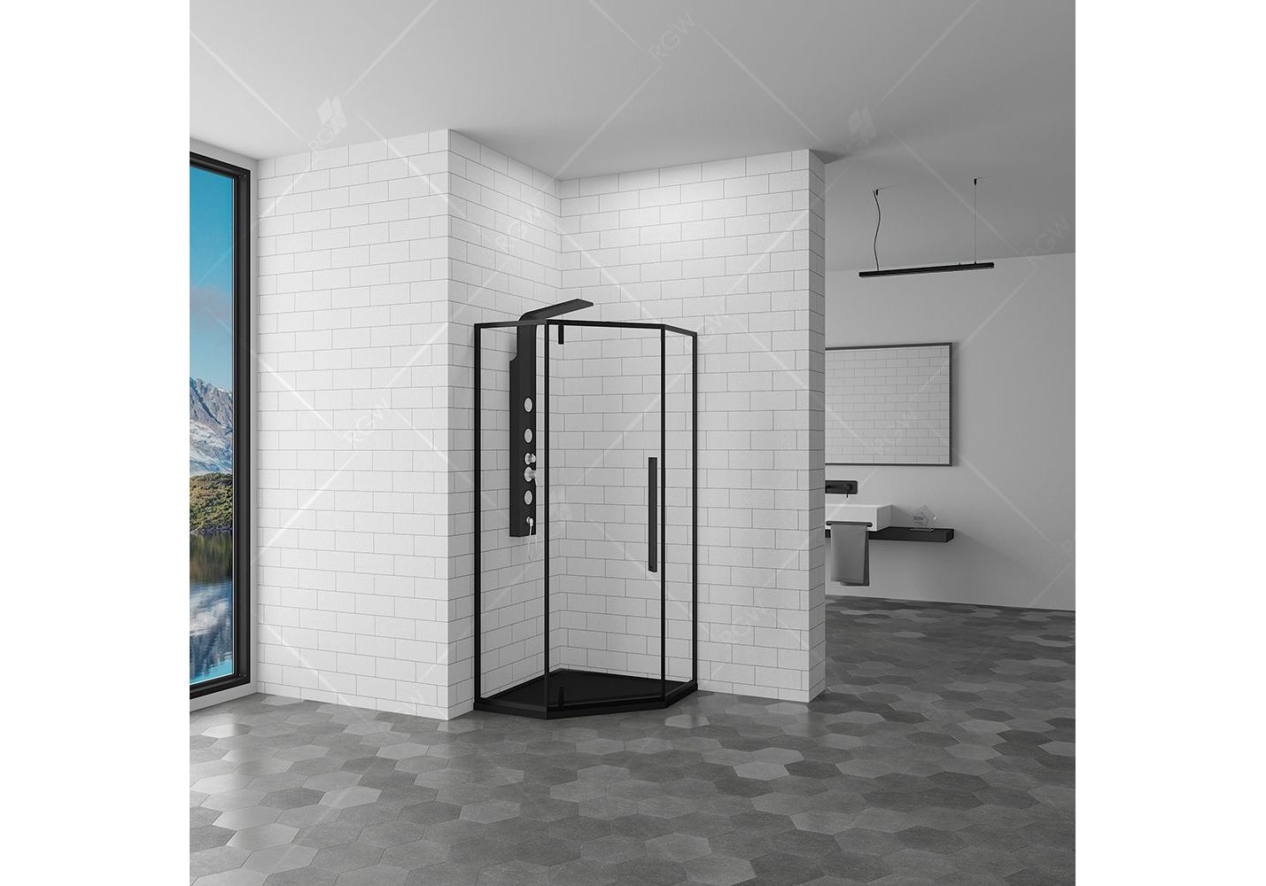 Приобрести душевое ограждение rgw sv-81-b 100х100 см, прозрачное, 32328100-14