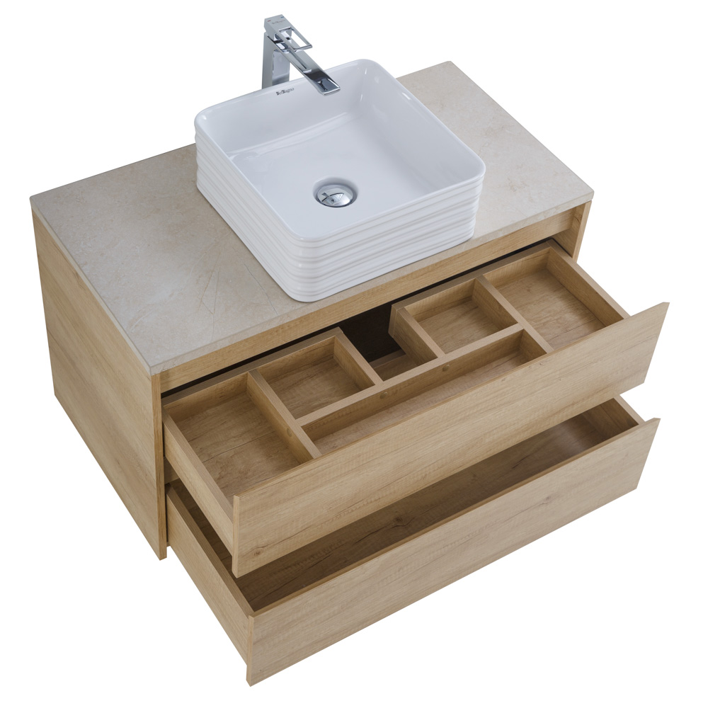 Приобрести belbagno тумба со столешницей kraft 100 см, подвесная rovere nebrasca nature