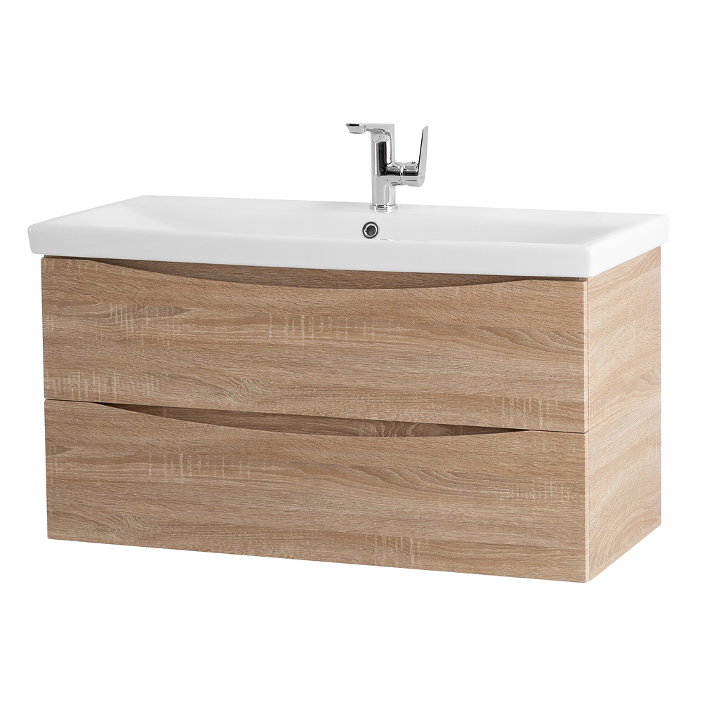 Приобрести belbagno тумба с раковиной marino-cer 100 см, подвесная rovere bianco, белая раковина