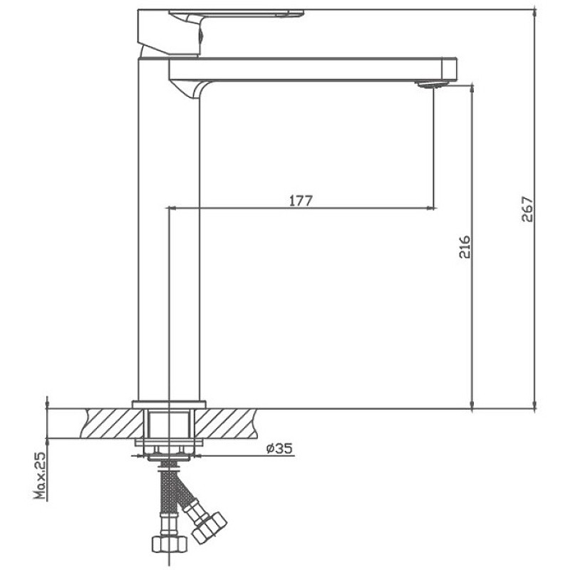 Приобрести haiba смеситель для раковины 267мм, высокий, хром hb-11617