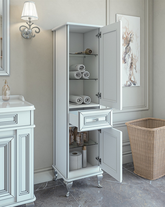 Приобрести caprigo пенал напольный fresco 40 см, правосторонний, белый 10650r-в016