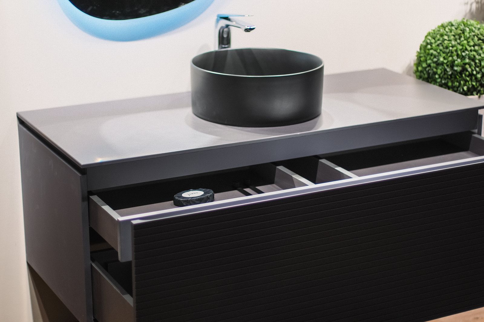 Приобрести jorno тумба подвесная stone 80 см со столешницей, антрацит