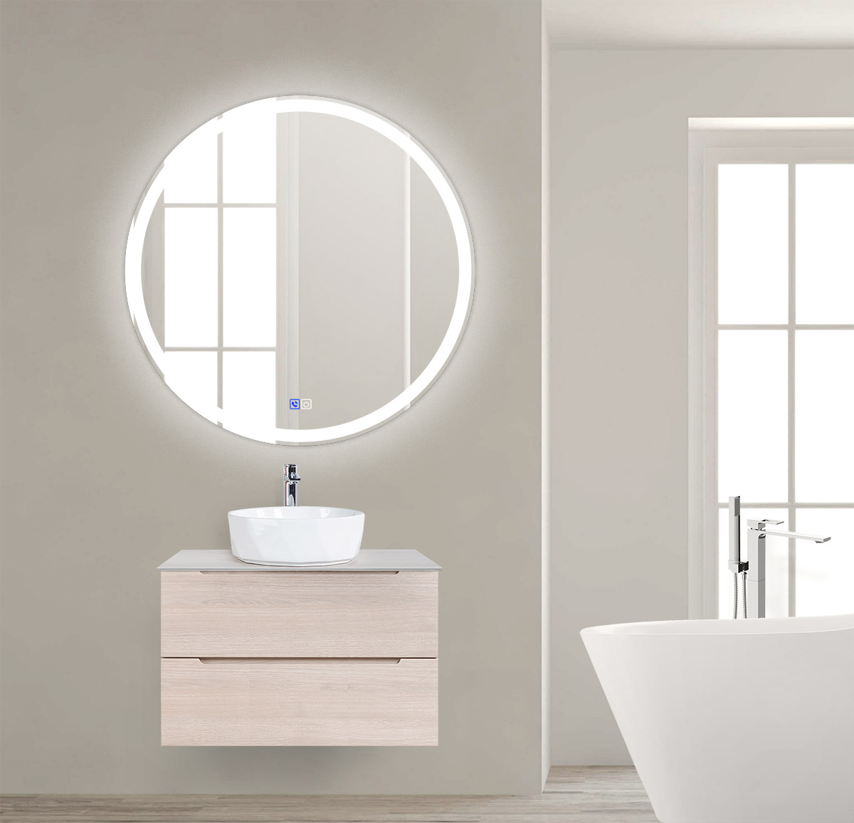 Приобрести belbagno зеркало 80 см spc-rng-800-led-tch-phone