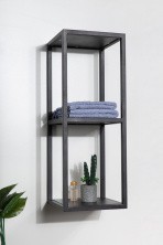 Cezares Полка металическая CADRO 58 см, подвесная , черная CADRO-30/30/80-2C-SO-MET-ST