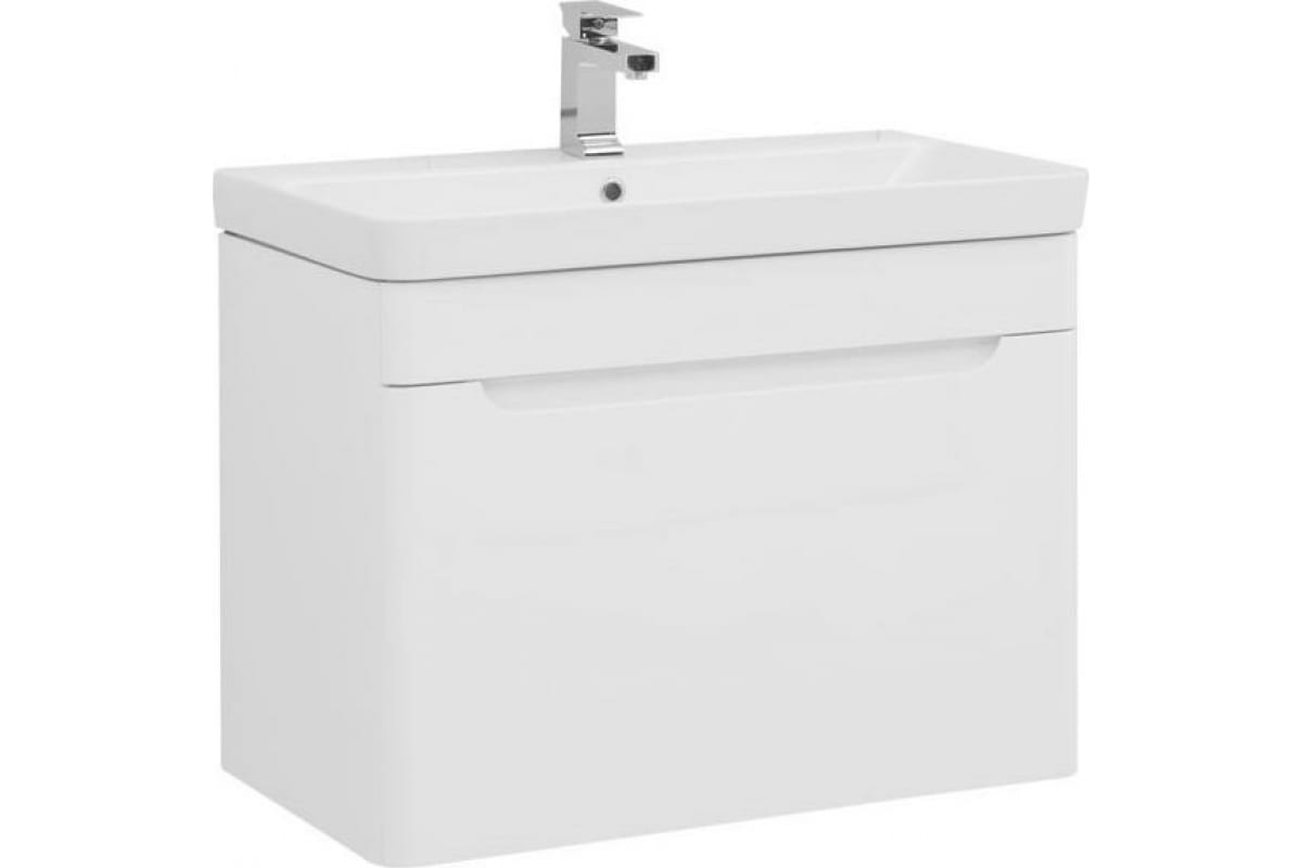 Приобрести aquanet тумба с раковиной софия 80 см, белая глянец (2 ящика)