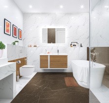 Cezares Тумба подвесная с раковиной BELLAGIO 106 см Rovere Tabacco, правосторонняя, дерево 54716