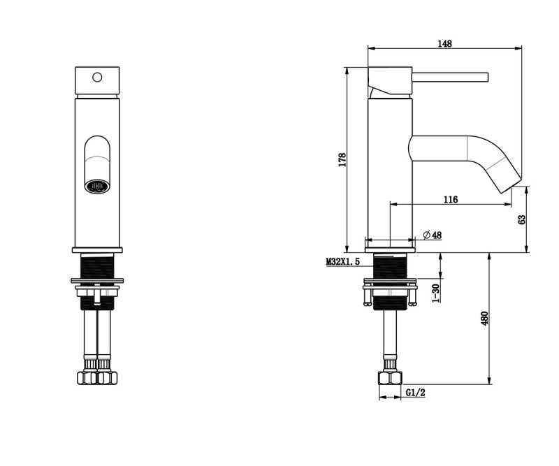 Приобрести смеситель на раковину scandi черный матовый