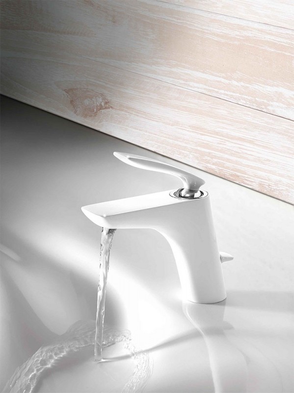 Приобрести kludi balance однорычажный смеситель на умывальник, с донным клапаном, белый/хром dn 10, арт. 520239175