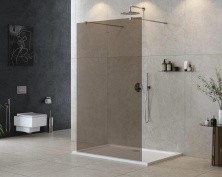 Cezares Душевая перегородка LIBERTA 110 см, бронза\хром LIBERTA-L-2-110-BR-Cr