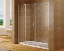 Aquanet Душевая дверь Cinetic 210, прозрачное стекло (AE12-N-120H190U-CT + AE12-F-90H190U-CT)