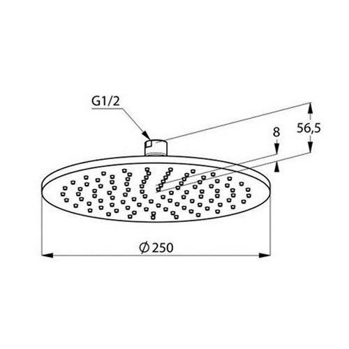 Приобрести kludi верхний душ a-qa, круглый, плоский 250х250мм, хром 6432505-00