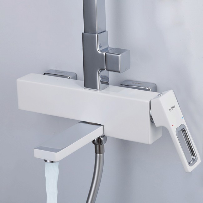 Приобрести gappo душевая система g2417-8 с изливом, белый\хром 94942