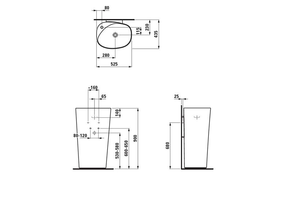 Приобрести раковина напольная laufen palomba 52,5 см