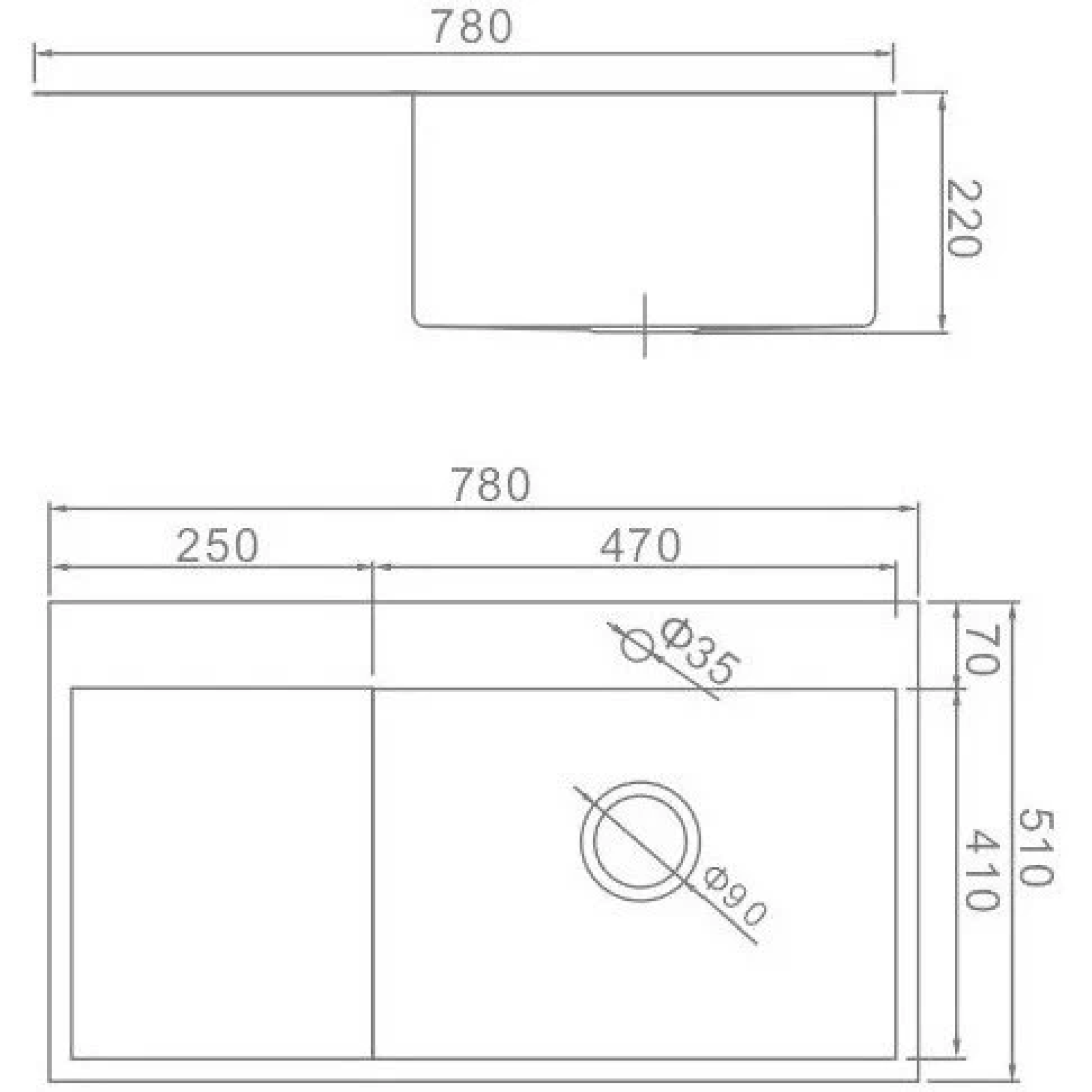 Приобрести gerhans кухонная мойка 78х51 см, правосторонняя, графит