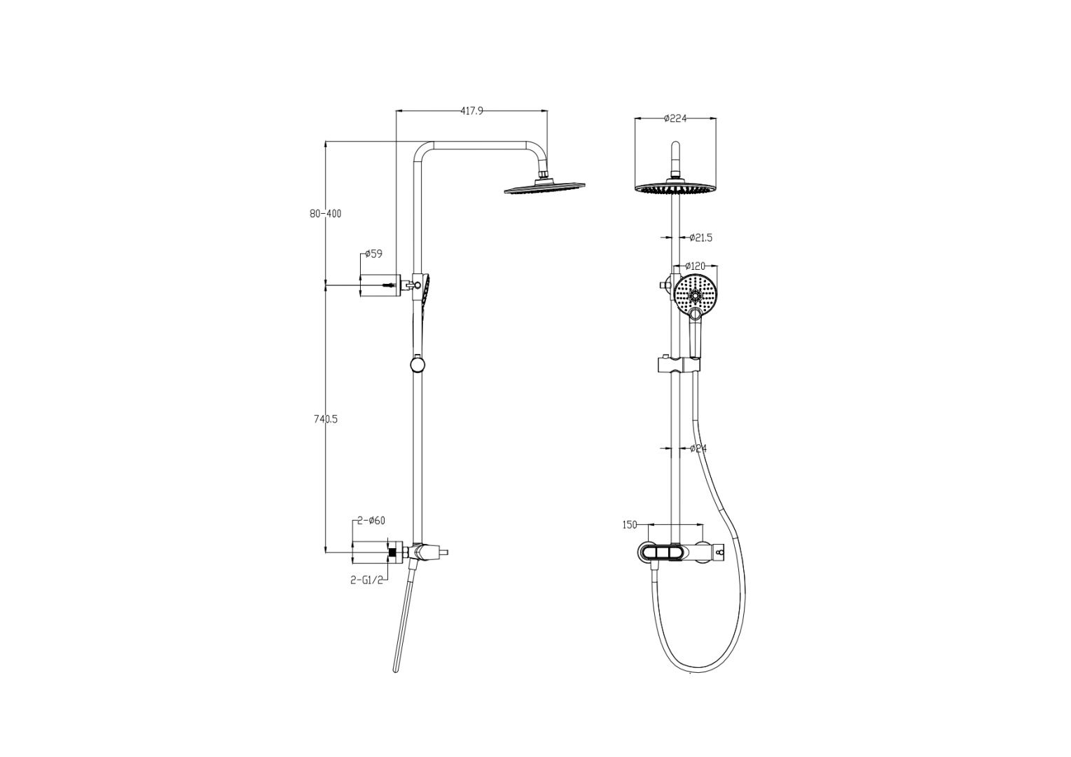Приобрести душевая система wonzon & woghand muse corno, брашированное золото (ww-a30653-bg)