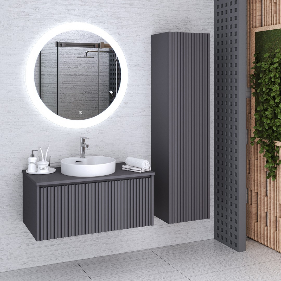 Приобрести шкаф-пенал подвесной monaco 35 см. графит