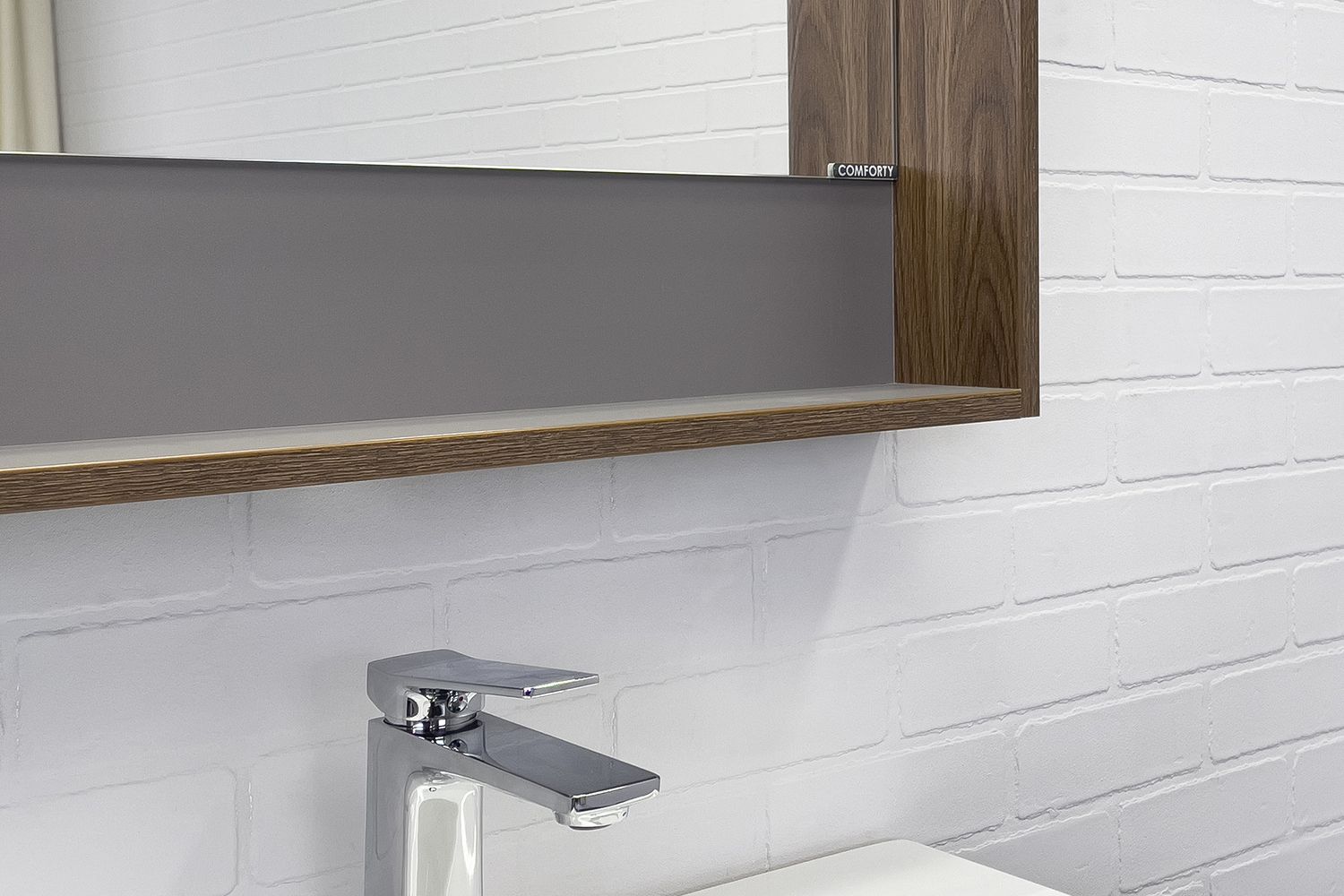 Приобрести сomforty зеркало томари-70 с подсветкой, дуб темно-коричневый