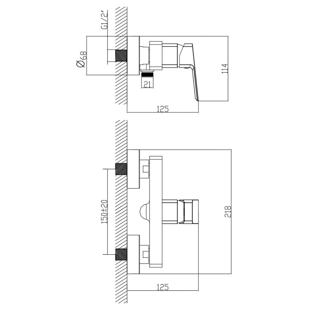 Приобрести azario смеситель для душа hardcore 218мм, хром az-vkm338277c