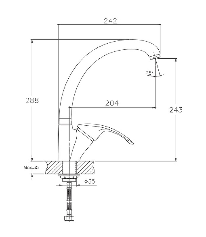 Приобрести haiba смеситель для кухни 288 мм, сатин hb-4221-5