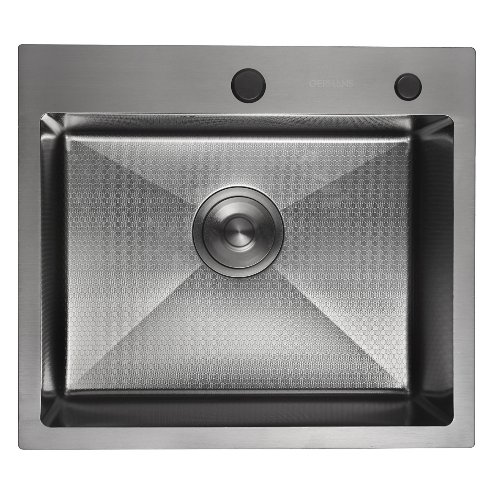 Приобрести gerhans кухонная мойка 50х44 см, графит\декор