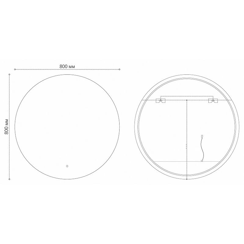 Приобрести grossman зеркало с подсветкой cosmo норма black 80х80 см, с подогревом, черное 1980802