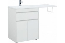 Aquanet Тумба с раковиной Токио 68 см, белая (напольная, 1 ящик, 2 дверцы)