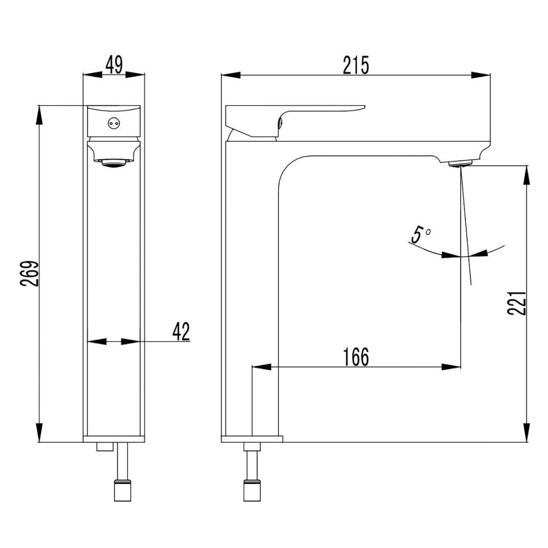Приобрести смеситель для раковины azario asher 269 мм, высокий, хром az-vnn168r11c