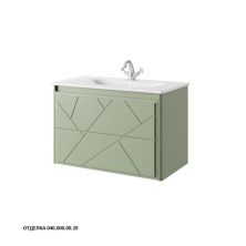 Caprigo Тумба с раковиной TIBET - LOTTO 85 см, зеленая, эмаль