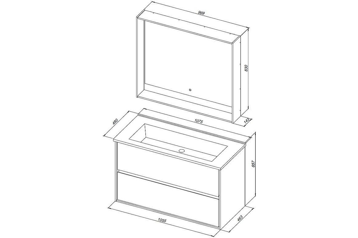 Приобрести aquanet тумба с раковиной милан 105 см, см, черный глянец