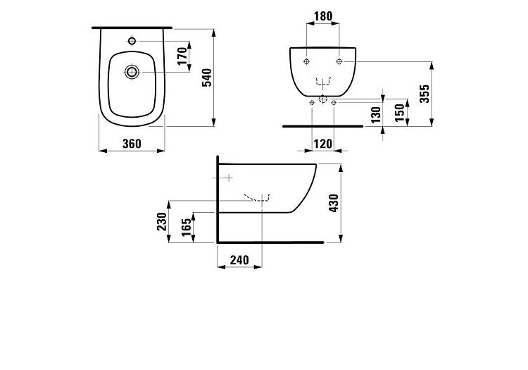 Приобрести биде подвесное laufen palomba 8.3080.1.000.304.1