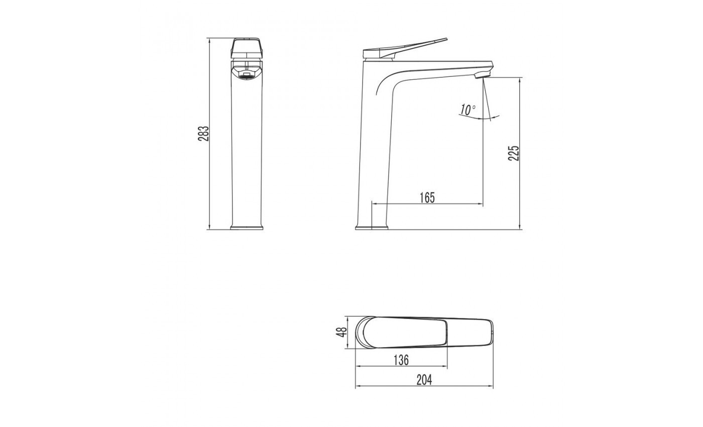 Приобрести lemark смеситель для раковины bronx, высокий, черный lm3709bl