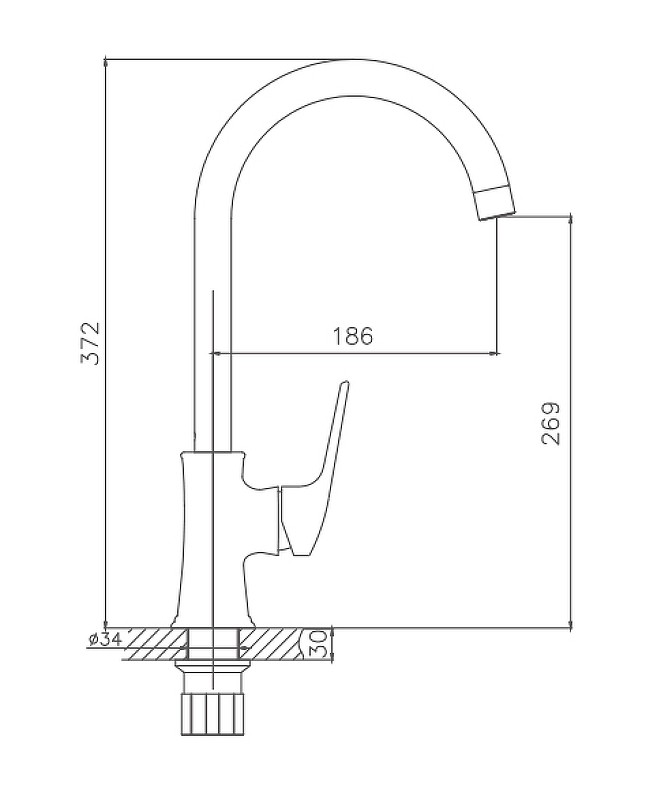 Приобрести haiba смеситель для кухни 372 мм, хром hb-70165