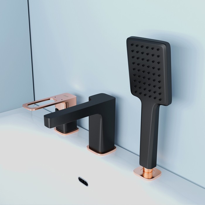Приобрести iddis смеситель на борт ванны slide, 3 -отверстия, черный матовый\бронза slibg30i07