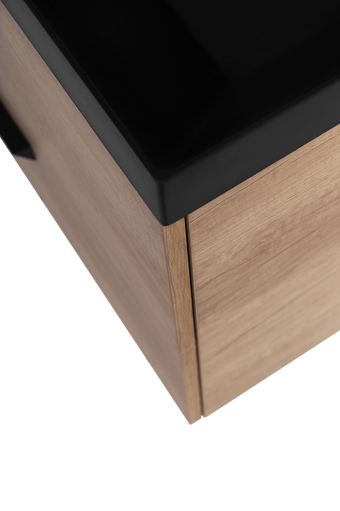 Приобрести belbagno тумба с раковиной aurora 80 см, подвесная rovere nebrasca nature, чёрная раковина