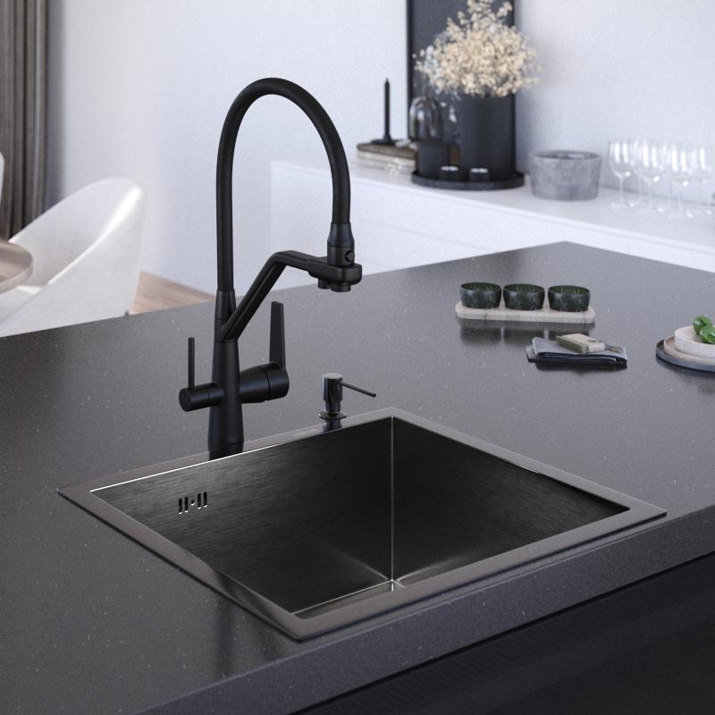 Приобрести gerhans кухонная мойка 50х43 см, под столешницу, графит