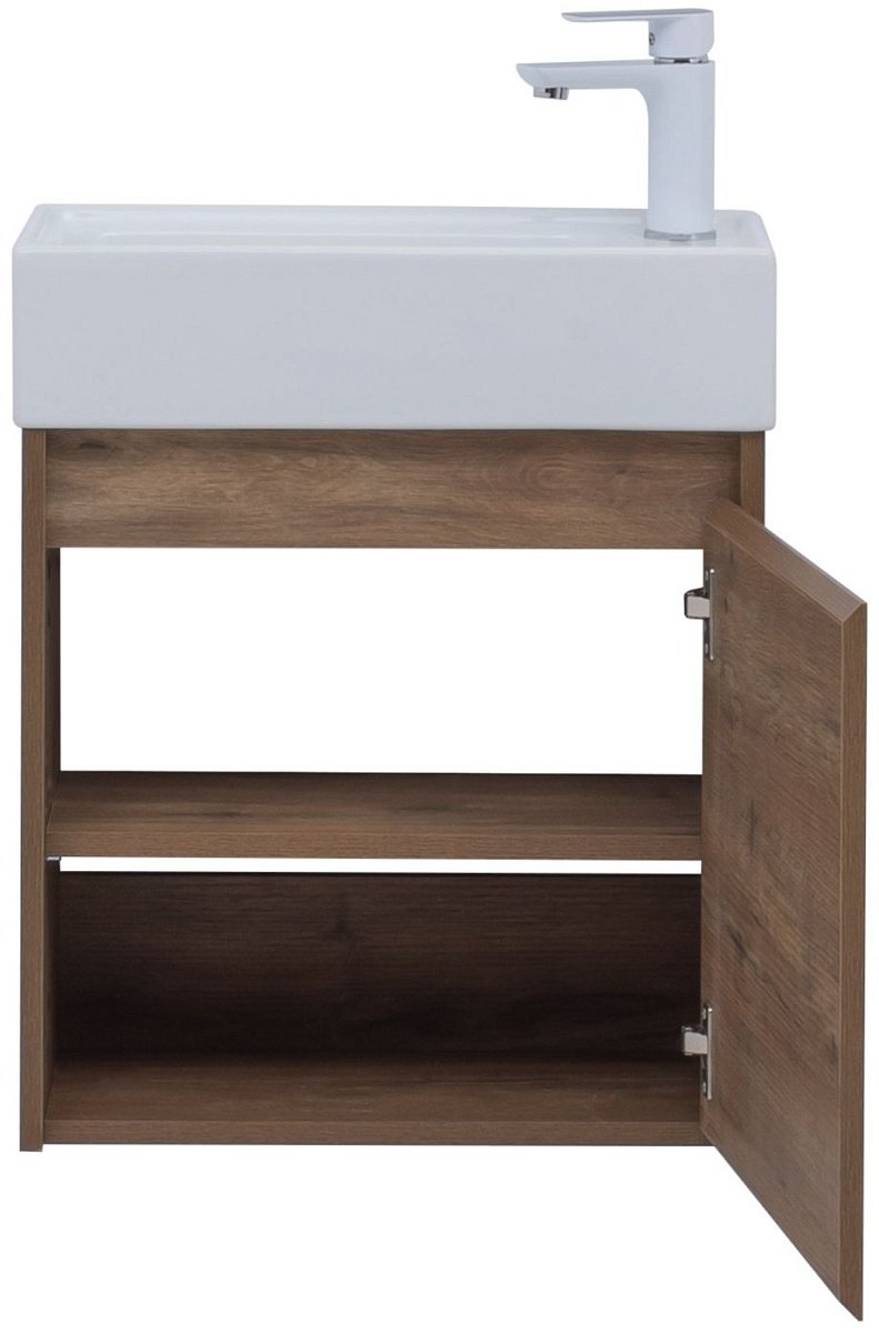 Приобрести aquanet тумба с раковиной nova lite 50 см, дуб рустикальный (1 дверца)