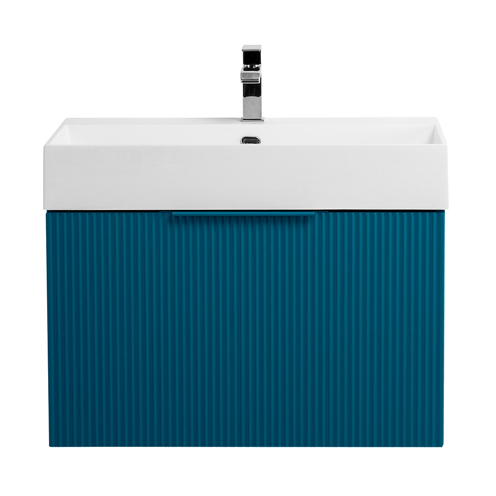 Приобрести cezares тумба подвесная с раковиной premium 70 см plisse blu petrolio, голубая 55438