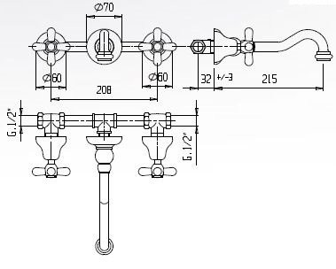 Приобрести cezares смеситель для раковины golf, скрытый монтаж, золото golf-bls1-03/24