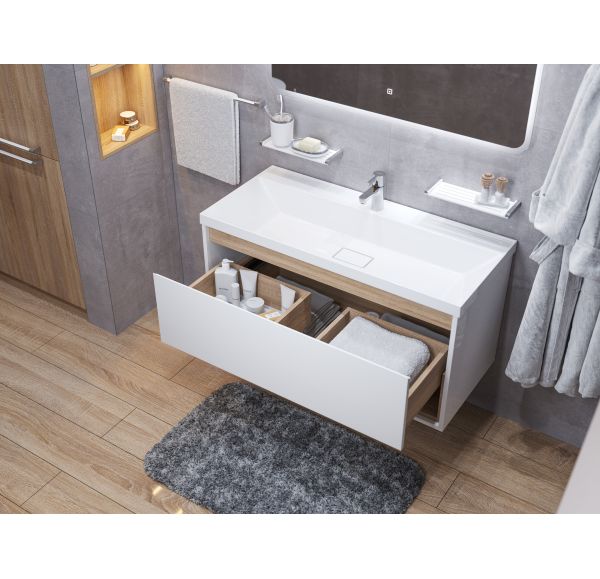 Приобрести mirsant тумба подвесная scandy 100 см с раковиной style 100 ут000080933