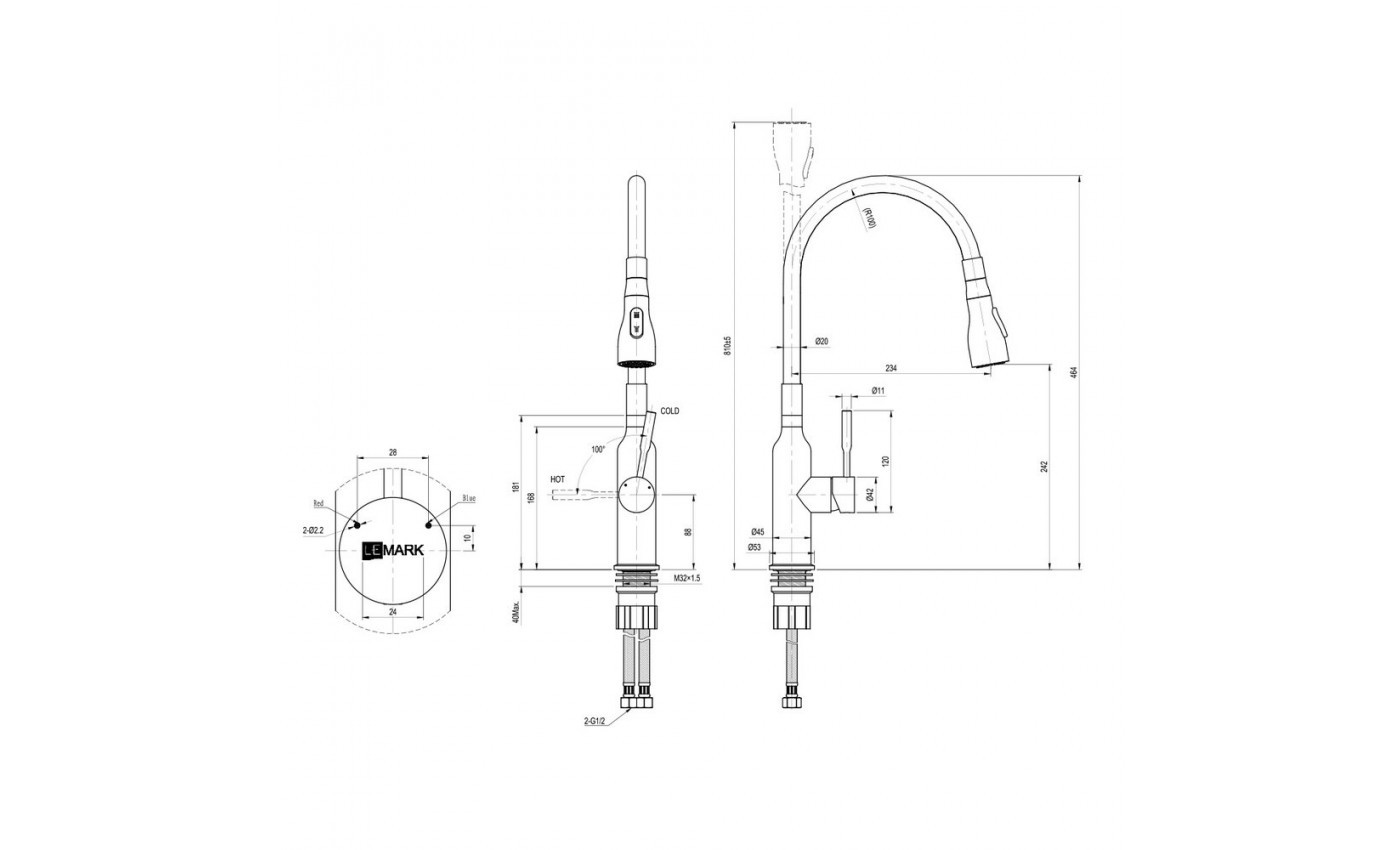 Приобрести lemark смеситель для кухни expert, с гибким изливом, серый lm5082s-gray