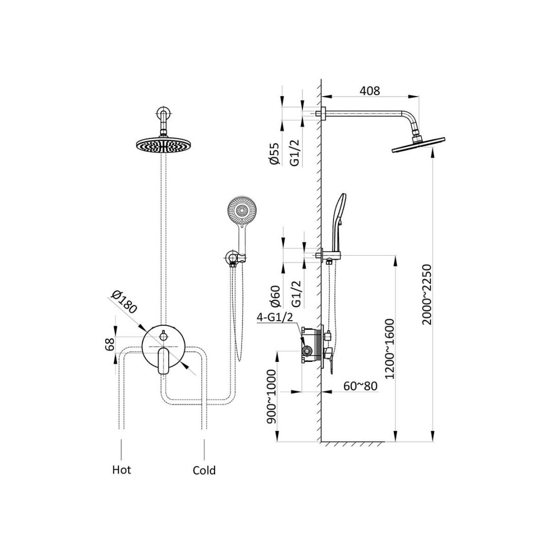 Приобрести vincea встраиваемая душевая система desire, черная матовая vsfw-1d1mb