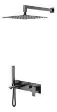 Boheme Душевой комплект скрытого монтажа Qubic Matt Gun Metal 474-GM