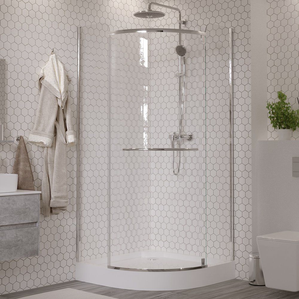 Приобрести grossman душевое ограждение classic 90х90 см, полукруглое хром\прозрачное gr-7090