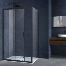 Vincea Душевое ограждение Alpha 90х110 см, прозрачное, черное VSR-3AL9011CLB