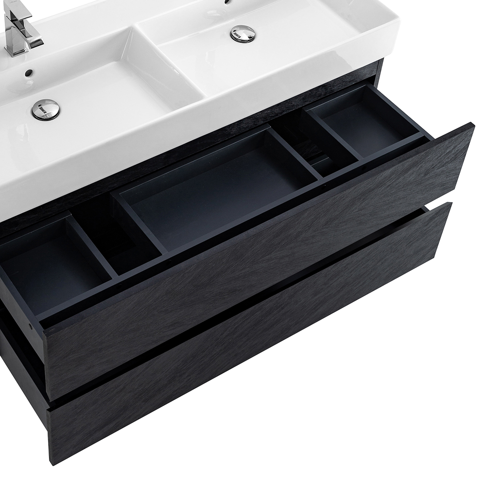 Приобрести cezares тумба подвесная с раковиной molveno 46 120 см nero, черная molveno 46-120-2c-so-2-nc